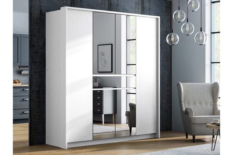 Garderob 200 cm - Vit - Förvaring - Klädförvaring - Garderob & garderobssystem