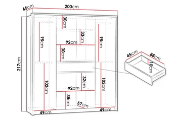 Garderob 200 cm - Vit - Förvaring - Klädförvaring - Garderob & garderobssystem