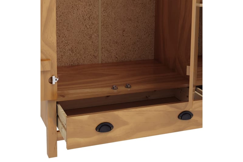 Garderob 3 dörrar Hill Range 127x50x170 cm massiv furu - Brun - Förvaring - Klädförvaring - Garderob & garderobssystem