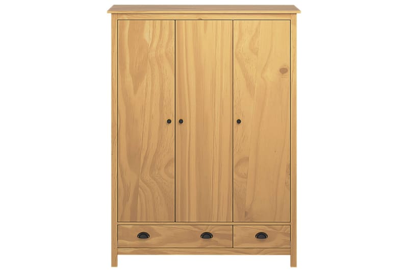 Garderob 3 dörrar Hill Range 127x50x170 cm massiv furu - Brun - Förvaring - Klädförvaring - Garderob & garderobssystem