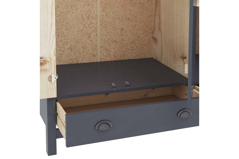 Garderob 3 dörrar Hill Range grå 127x50x170 cm massiv furu - Grå - Förvaring - Klädförvaring - Garderob & garderobssystem