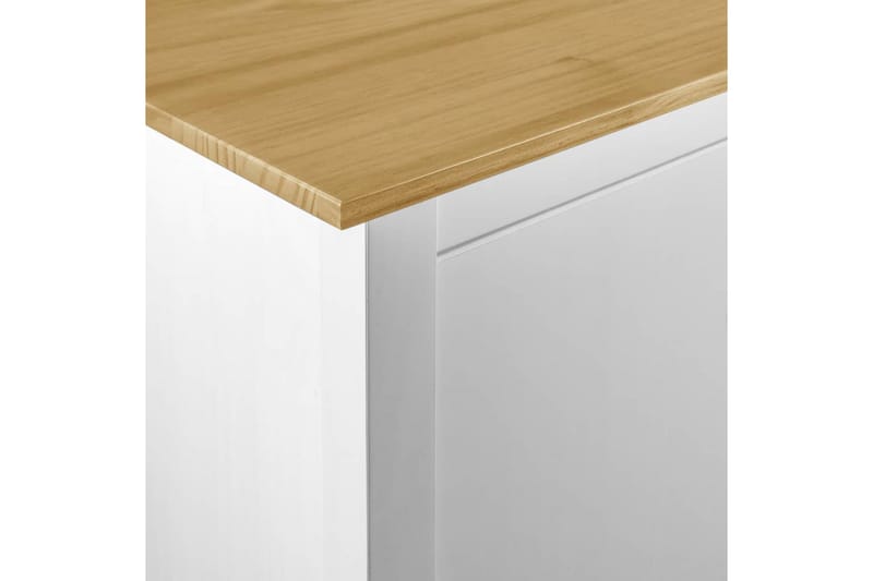 Garderob 3 dörrar Hill Range vit 127x50x170 cm massiv furu - Vit - Förvaring - Klädförvaring - Garderob & garderobssystem