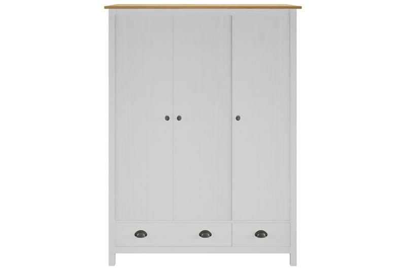 Garderob 3 dörrar Hill Range vit 127x50x170 cm massiv furu - Vit - Förvaring - Klädförvaring - Garderob & garderobssystem