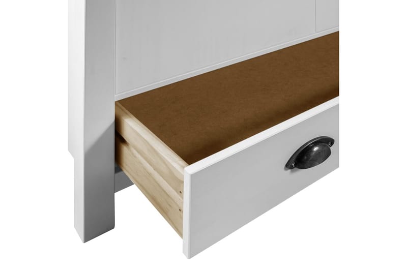 Garderob 3 dörrar Hill Range vit 127x50x170 cm massiv furu - Vit - Förvaring - Klädförvaring - Garderob & garderobssystem