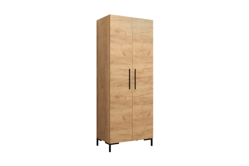 Garderob 74 cm i Ljust Trä - Guld|Svart - Förvaring - Klädförvaring - Garderob & garderobssystem