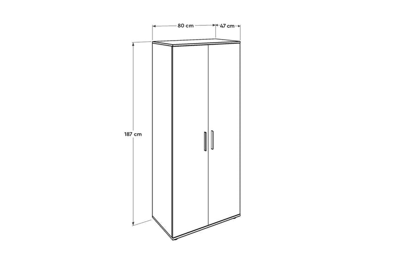 Garderob 80x187 cm - Vit - Garderob & garderobssystem - Klädskåp & fristående garderob