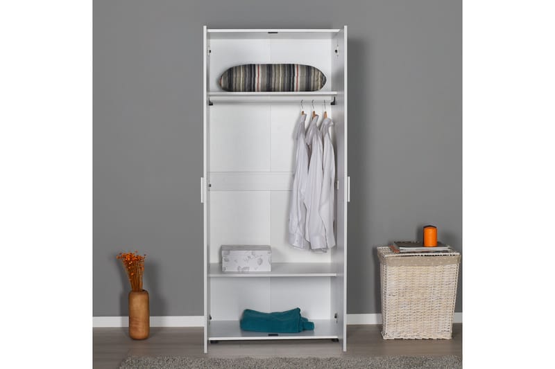 Garderob 80x187 cm - Vit - Förvaring - Klädförvaring - Garderob & garderobssystem