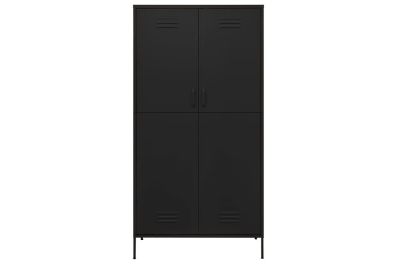 Garderob 90x50x180 cm svart stål - Svart - Förvaring - Klädförvaring - Garderob & garderobssystem