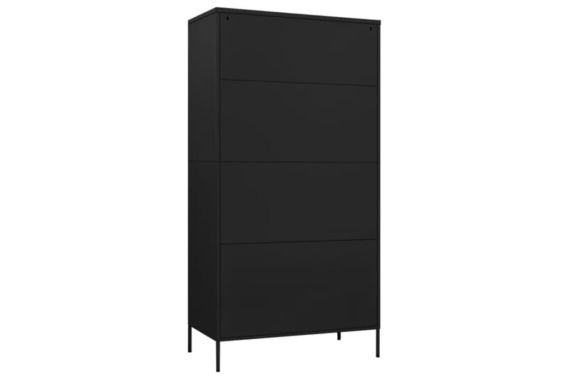 Garderob 90x50x180 cm svart stål - Svart - Förvaring - Klädförvaring - Garderob & garderobssystem
