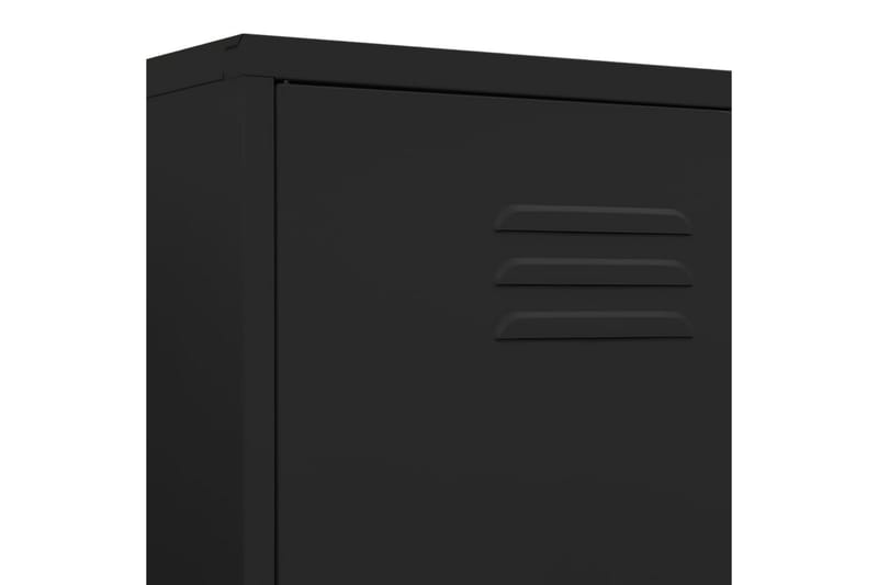 Garderob 90x50x180 cm svart stål - Svart - Förvaring - Klädförvaring - Garderob & garderobssystem