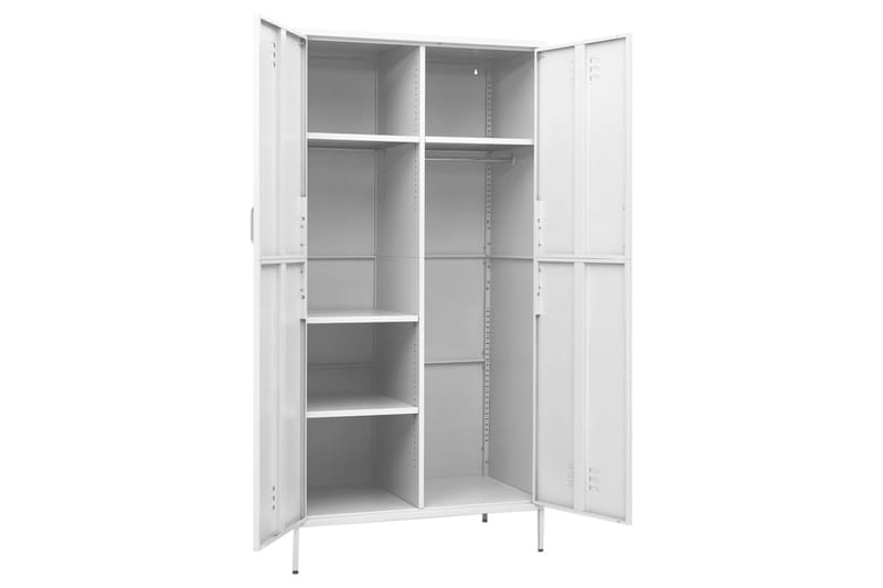 Garderob 90x50x180 cm vit stål - Vit - Förvaring - Klädförvaring - Garderob & garderobssystem