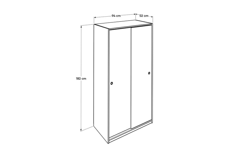 Garderob 94x182 cm - Natur - Förvaring - Klädförvaring - Garderob & garderobssystem