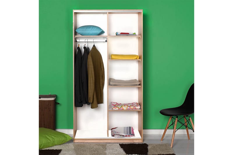 Garderob 94x182 cm - Natur - Förvaring - Klädförvaring - Garderob & garderobssystem