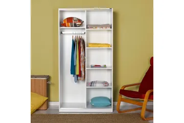 Garderob 94x182 cm - Vit - Förvaring - Klädförvaring - Garderob & garderobssystem