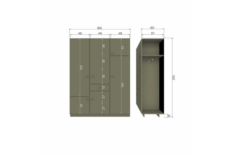 Garderob Alfie - 160 cm - Förvaring - Klädförvaring - Garderob & garderobssystem