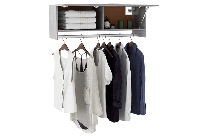 Garderob betonggrå 100x32,5x35 cm spånskiva - Betonggrå - Garderob & garderobssystem - Klädskåp & fristående garderob