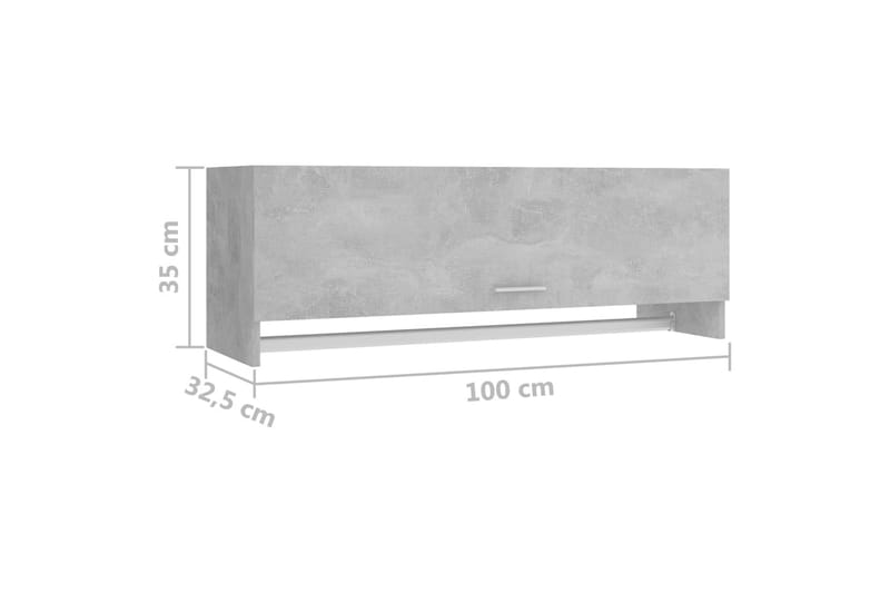 Garderob betonggrå 100x32,5x35 cm spånskiva - Betonggrå - Förvaring - Klädförvaring - Garderob & garderobssystem