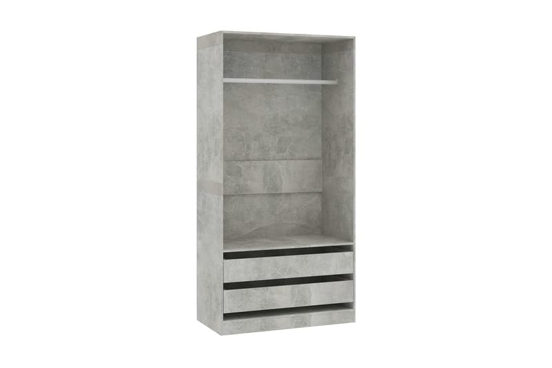 Garderob betonggrå 100x50x200 cm spånskiva - Grå - Förvaring - Klädförvaring - Garderob & garderobssystem