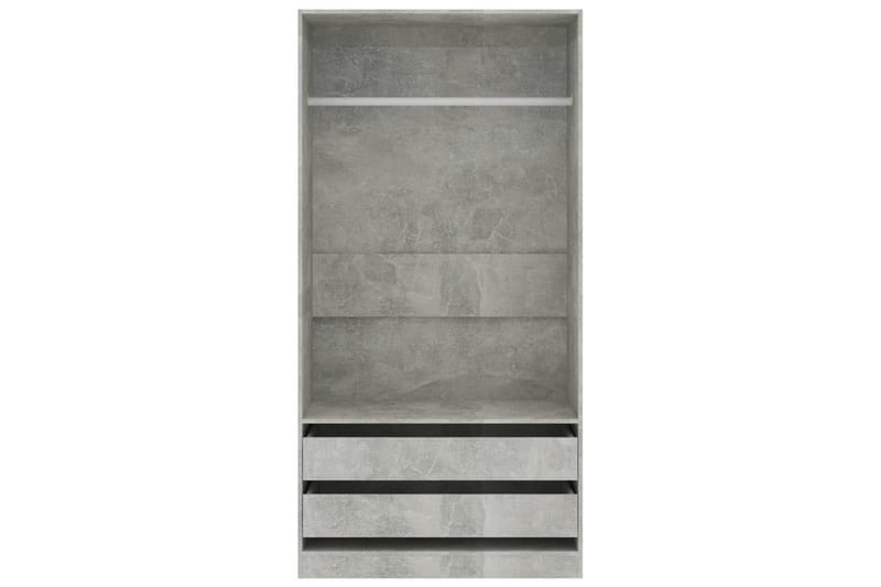 Garderob betonggrå 100x50x200 cm spånskiva - Grå - Förvaring - Klädförvaring - Garderob & garderobssystem