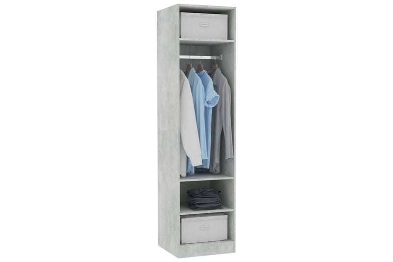 Garderob betonggrå 50x50x200 cm spånskiva - Grå - Klädskåp & fristående garderob - Garderob & garderobssystem