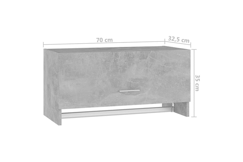 Garderob betonggrå 70x32,5x35 cm spånskiva - Betonggrå - Garderob & garderobssystem - Klädskåp & fristående garderob