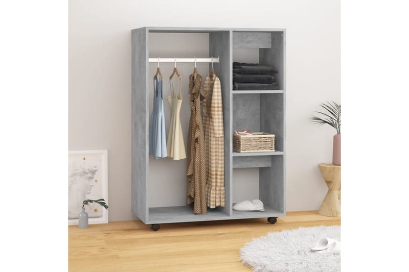 Garderob betonggrå 80x40x110 cm spånskiva - Betonggrå - Förvaring - Klädförvaring - Garderob & garderobssystem