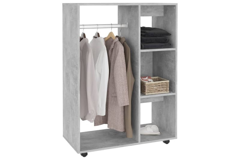 Garderob betonggrå 80x40x110 cm spånskiva - Betonggrå - Förvaring - Klädförvaring - Garderob & garderobssystem
