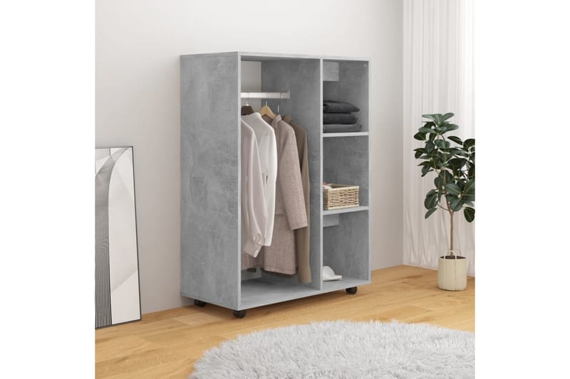 Garderob betonggrå 80x40x110 cm spånskiva - Betonggrå - Förvaring - Klädförvaring - Garderob & garderobssystem