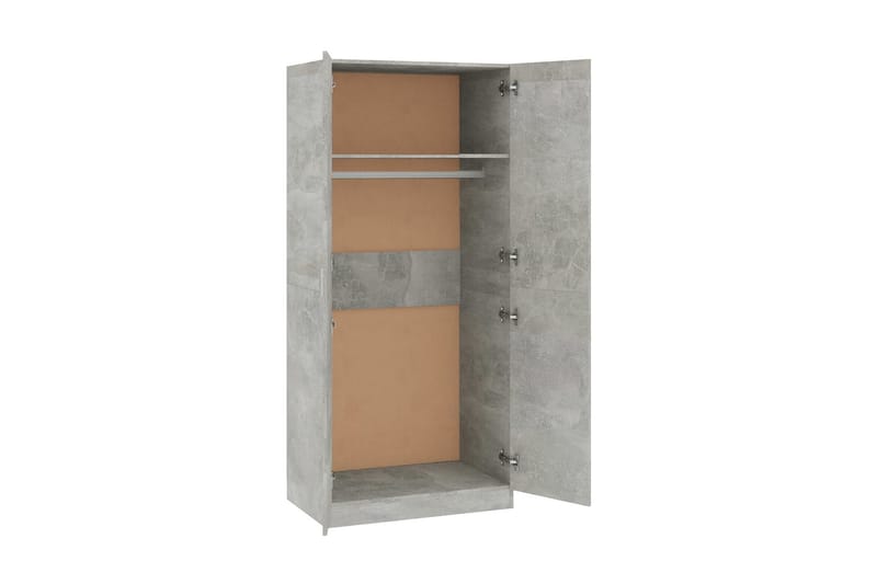 Garderob betonggrå 80x52x180 cm spånskiva - Grå - Förvaring - Klädförvaring - Garderob & garderobssystem