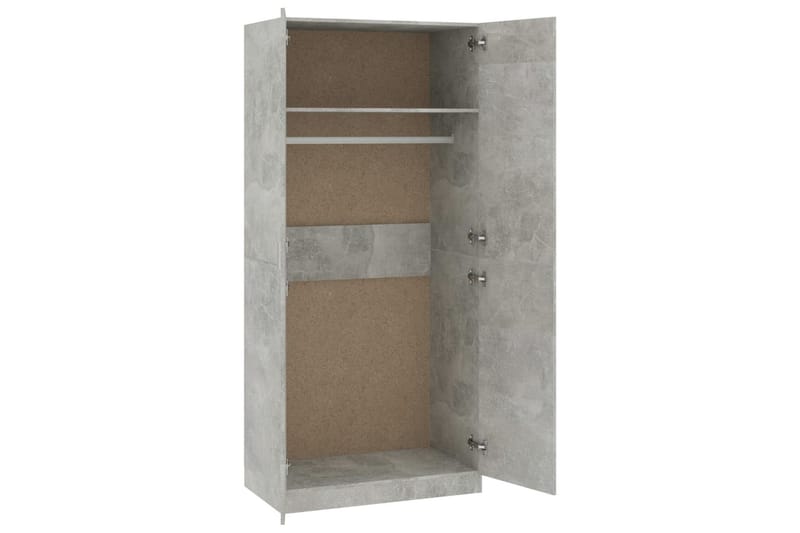 Garderob betonggrå 90x52x200 cm spånskiva - Grå - Förvaring - Klädförvaring - Garderob & garderobssystem