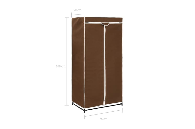 Garderob brun 75x50x160 cm - Brun - Garderob & garderobssystem - Klädskåp & fristående garderob