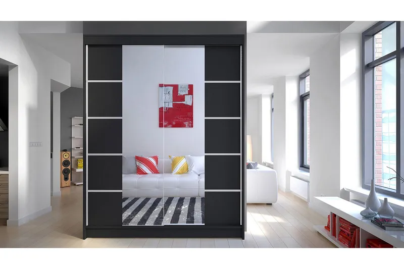 Garderob Camino LED-belysning - Svart - Förvaring - Klädförvaring - Garderob & garderobssystem