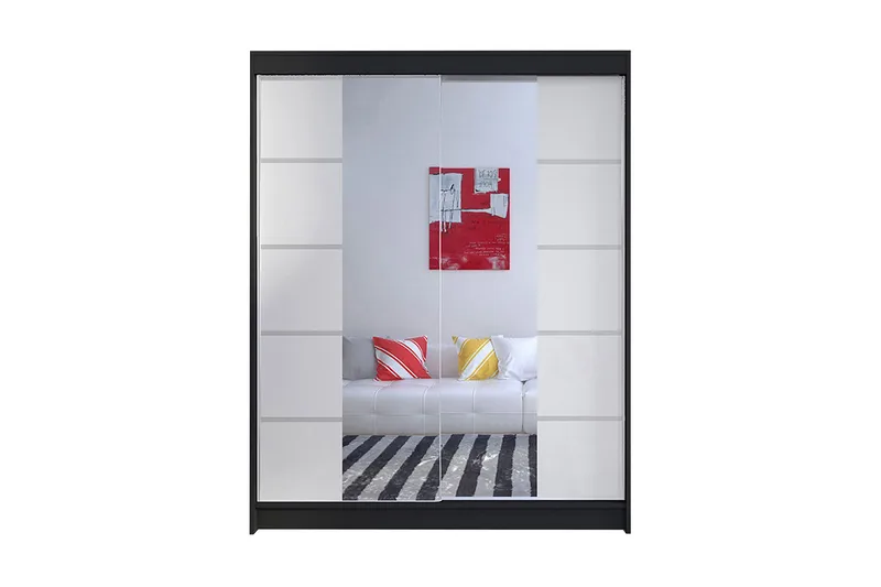 Garderob Camino LED-belysning, Svart/Vit