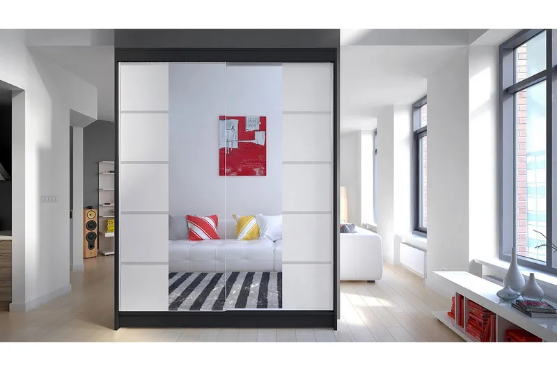 Garderob Camino LED-belysning - Svart/Vit - Förvaring - Klädförvaring - Garderob & garderobssystem