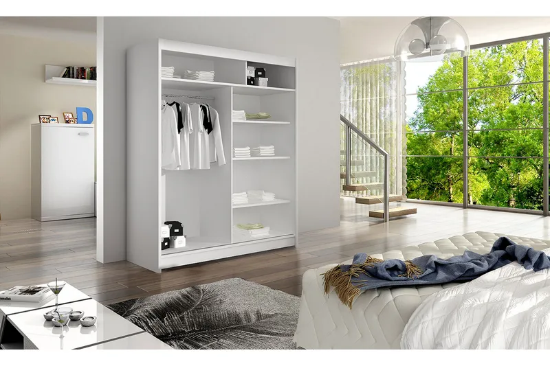 Garderob Camino LED-belysning - Svart/Vit - Förvaring - Klädförvaring - Garderob & garderobssystem