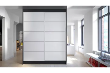 Garderob Camino LED-belysning - Svart/Vit - Förvaring - Klädförvaring - Garderob & garderobssystem