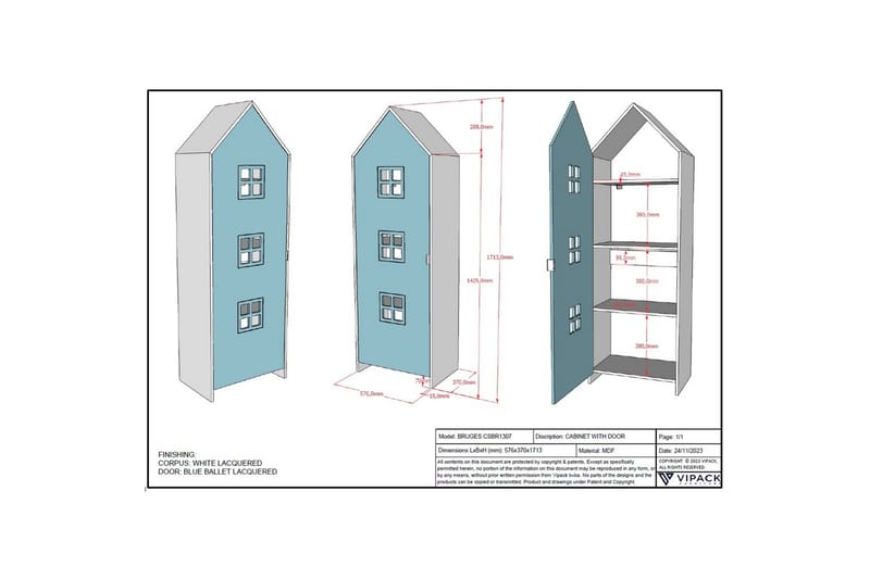 Garderob Casami Brygge Blå - Blå - Förvaring - Klädförvaring - Garderob & garderobssystem