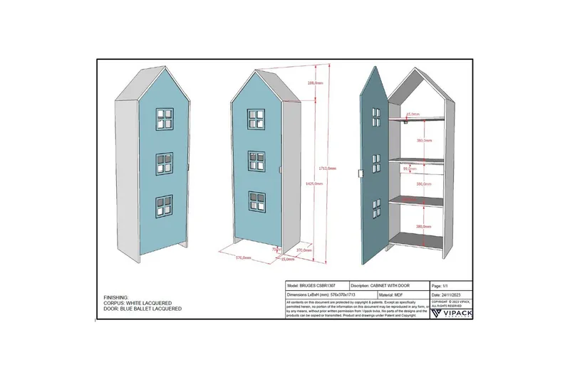 Garderob Casami Brygge Blå - Blå - Förvaring - Klädförvaring - Garderob & garderobssystem