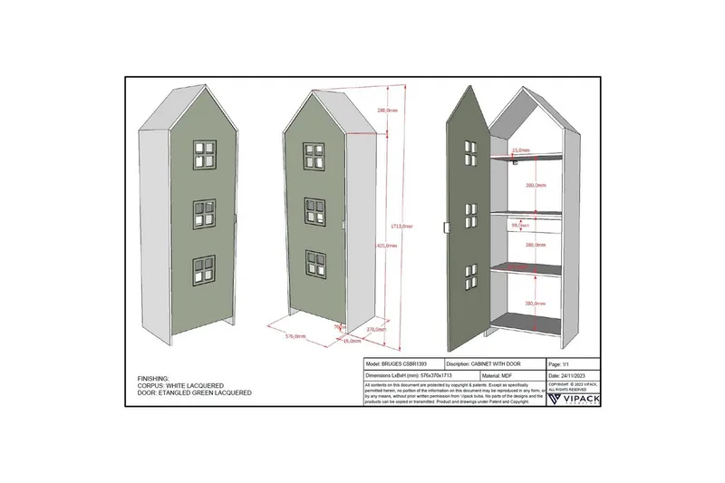 Garderob Casami Brygge Grön - Grön - Förvaring - Klädförvaring - Garderob & garderobssystem