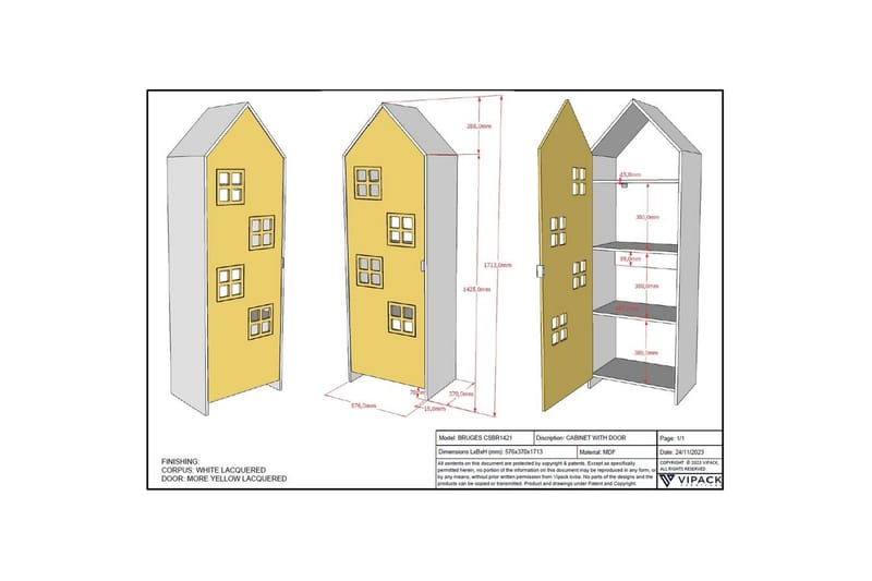 Garderob Casami Brygge Gul - Gul - Förvaring - Klädförvaring - Garderob & garderobssystem