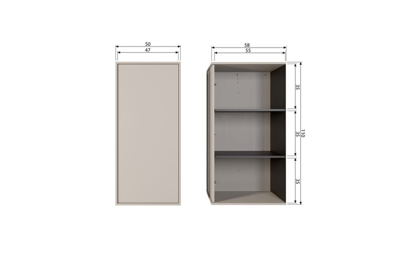Garderob Dagligen 110x50 cm, Enkel dörr - 110x50 cm, Enkel dörr - Förvaring - Klädförvaring - Garderob & garderobssystem - Klädskåp & fristående garderob