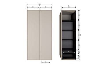 Garderob Dagligen 200x100 cm, Dubbeldörrar - 200x100 cm, Dubbeldörrar - Förvaring - Klädförvaring - Garderob & garderobssystem - Klädsk åp & fristående garderob