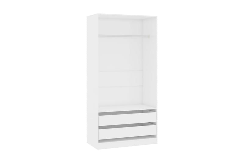 Garderob högglans vit 100x50x200 cm spånskiva - Vit - Klädskåp & fristående garderob - Garderob & garderobssystem