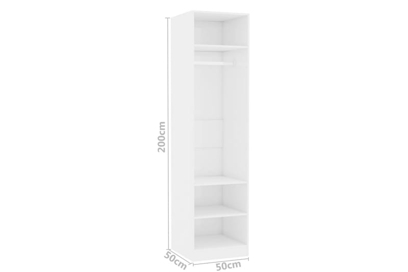 Garderob högglans vit 50x50x200 cm spånskiva - Vit - Förvaring - Klädförvaring - Garderob & garderobssystem