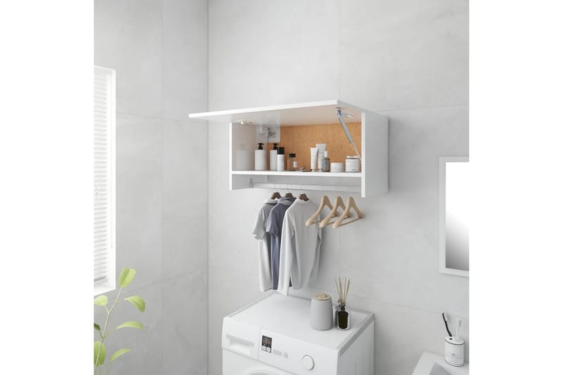 Garderob högglans vit 70x32,5x35 cm spånskiva - Vit - Förvaring - Klädförvaring - Garderob & garderobssystem