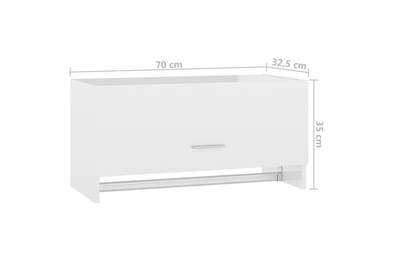 Garderob högglans vit 70x32,5x35 cm spånskiva - Vit - Förvaring - Klädförvaring - Garderob & garderobssystem