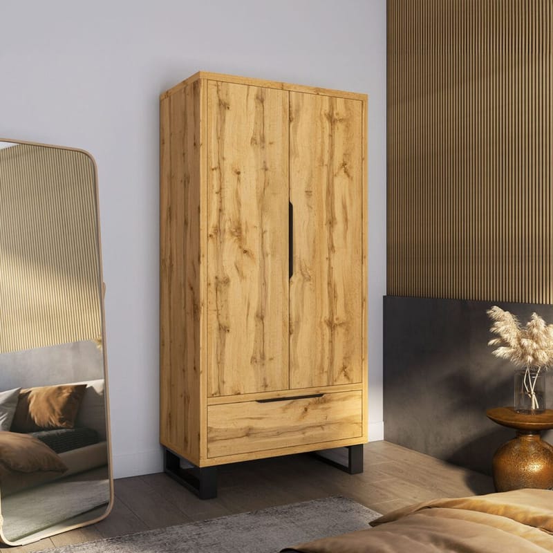 Garderob Halle 2 Dörrar 1 Låda - Förvaring - Klädförvaring - Garderob & garderobssystem