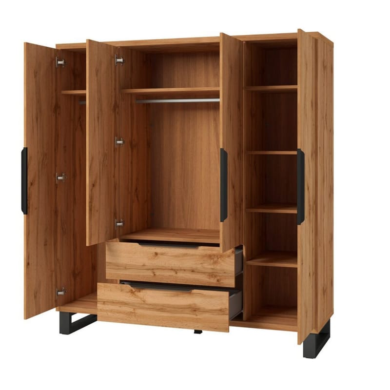 Garderob Halle S 4 dörrar med 2 lådor - Förvaring - Klädförvaring - Garderob & garderobssystem