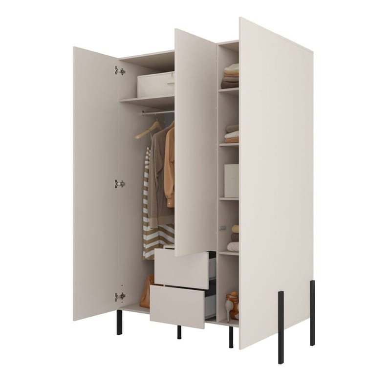 Garderob Jukon S 3 Dörrar med 2 Lådor - Förvaring - Klädförvaring - Garderob & garderobssystem