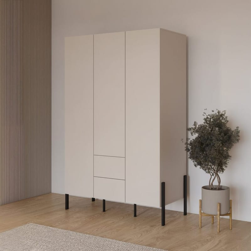 Garderob Jukon S 3 Dörrar med 2 Lådor - Förvaring - Klädförvaring - Garderob & garderobssystem